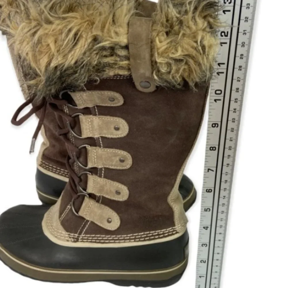 Sorel Joan of‎ Arctic Winter Snow Boots Waterproof Faux Fur Trim Lace Up Tall 8 - Picture 10 of 12